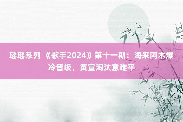 瑶瑶系列 《歌手2024》第十一期：海来阿木爆冷晋级，黄宣淘汰意难平