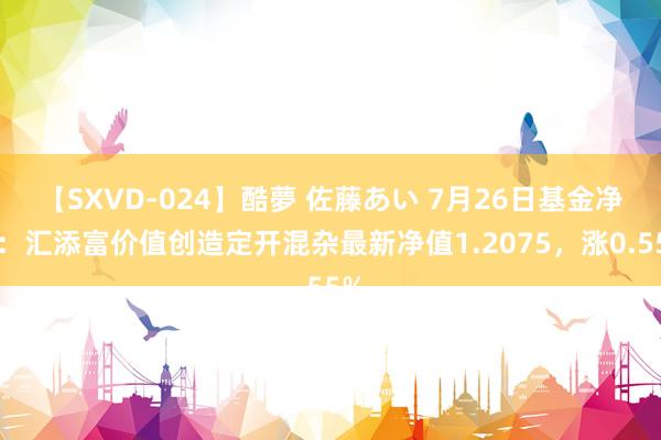 【SXVD-024】酷夢 佐藤あい 7月26日基金净值：汇添富价值创造定开混杂最新净值1.2075，涨0.55%