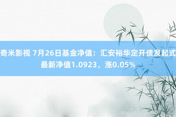 奇米影视 7月26日基金净值：汇安裕华定开债发起式最新净值1.0923，涨0.05%