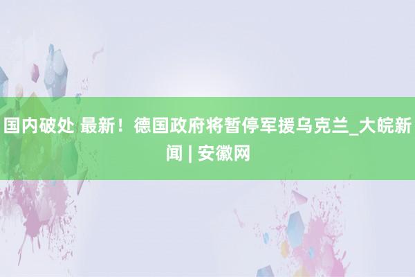 国内破处 最新！德国政府将暂停军援乌克兰_大皖新闻 | 安徽网