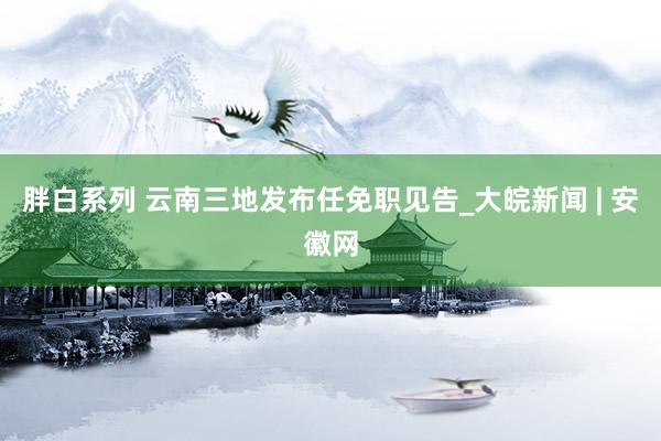 胖白系列 云南三地发布任免职见告_大皖新闻 | 安徽网