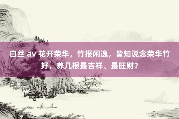 白丝 av 花开荣华，竹报闲逸，皆知说念荣华竹好，养几根最吉祥、最旺财？