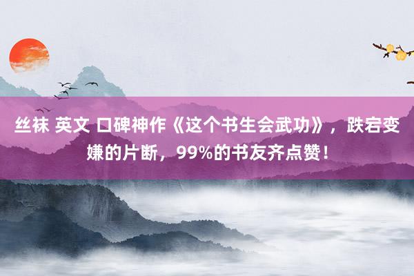 丝袜 英文 口碑神作《这个书生会武功》，跌宕变嫌的片断，99%的书友齐点赞！