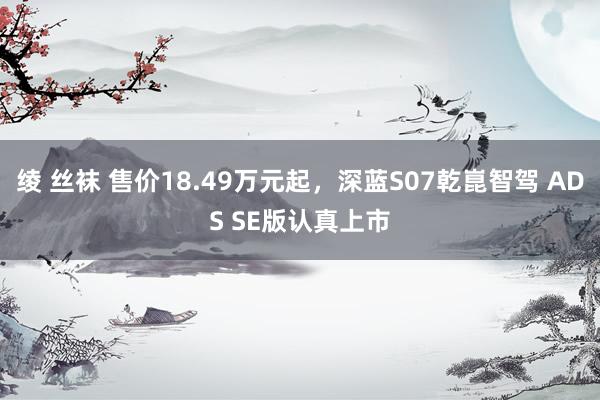 绫 丝袜 售价18.49万元起，深蓝S07乾崑智驾 ADS SE版认真上市