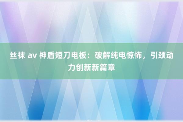 丝袜 av 神盾短刀电板：破解纯电惊怖，引颈动力创新新篇章