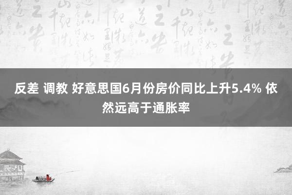 反差 调教 好意思国6月份房价同比上升5.4% 依然远高于通胀率