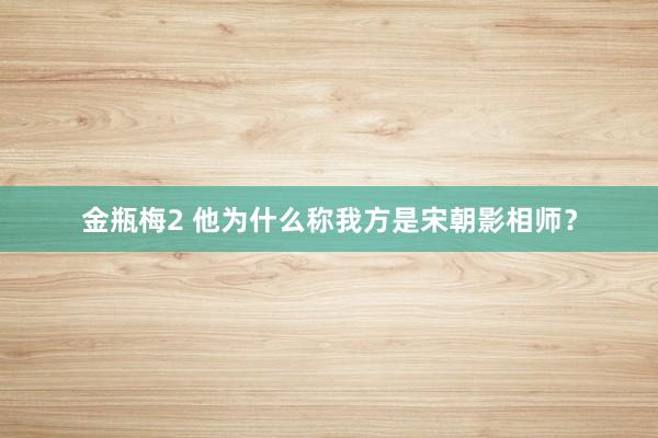 金瓶梅2 他为什么称我方是宋朝影相师？